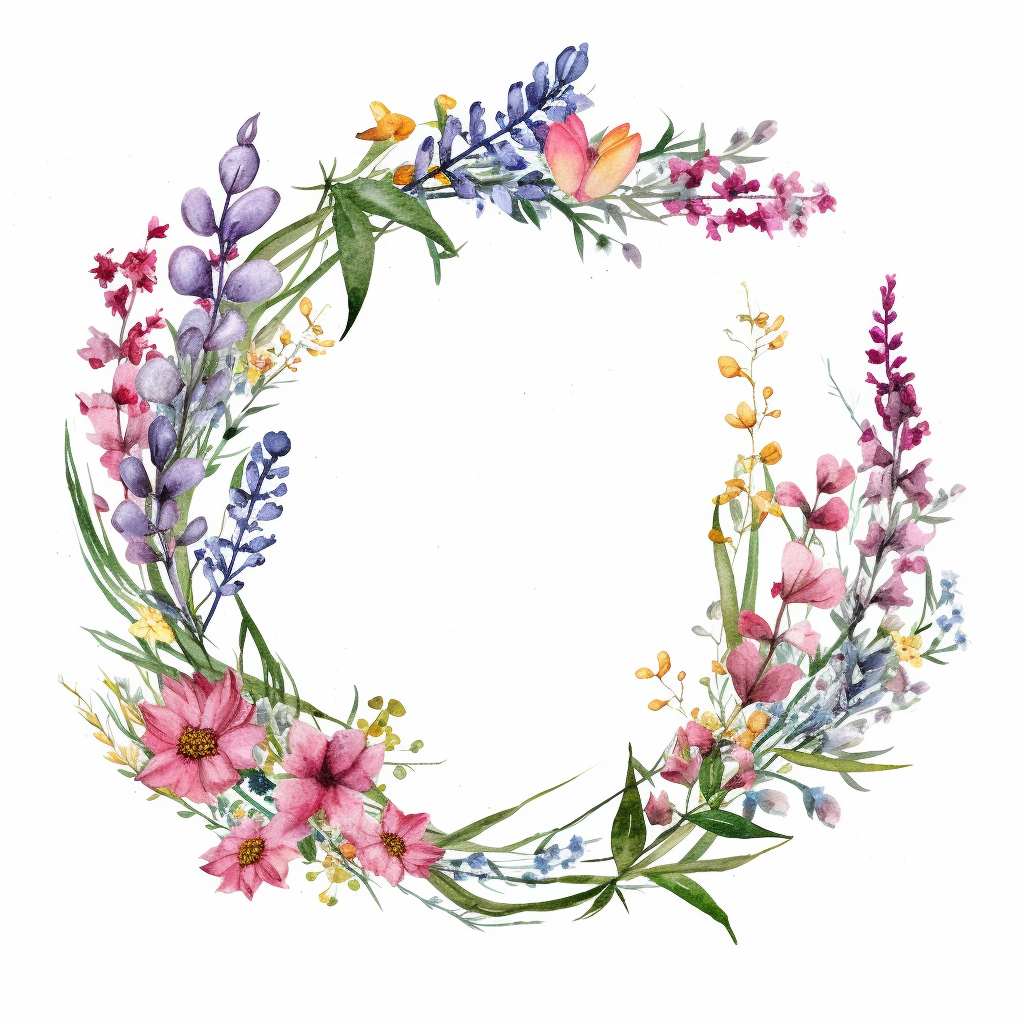 botanical wreath cliparts