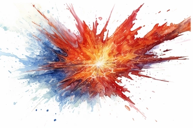 Watercolor, Imagine a red giant branch star, nearing the end of its fusion-powered existence clipart, hd, on a white background, spaced out