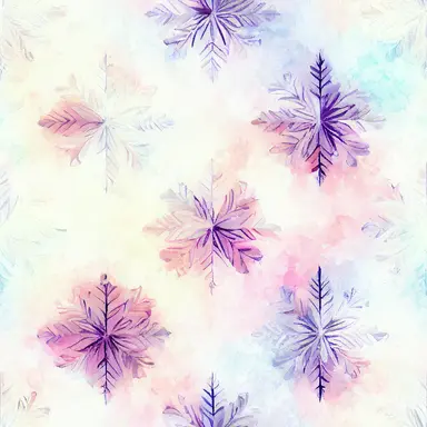 gradient snowflakes pattern simetric, white background in watercolor clipart style