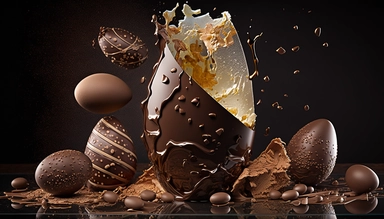 easter eggs gently sink into liquid chocolate, chocolate bar, chocolate eggs, photo clipart, background, delicious, studio photographic light, many intricate details, harmonious composition, volumetric lighting, professional luxury food photographer, photographic lighting + f2. 8 80mm lens, lots of intricate details, canon, sharp focus, ureal photo realism, hyper-realism