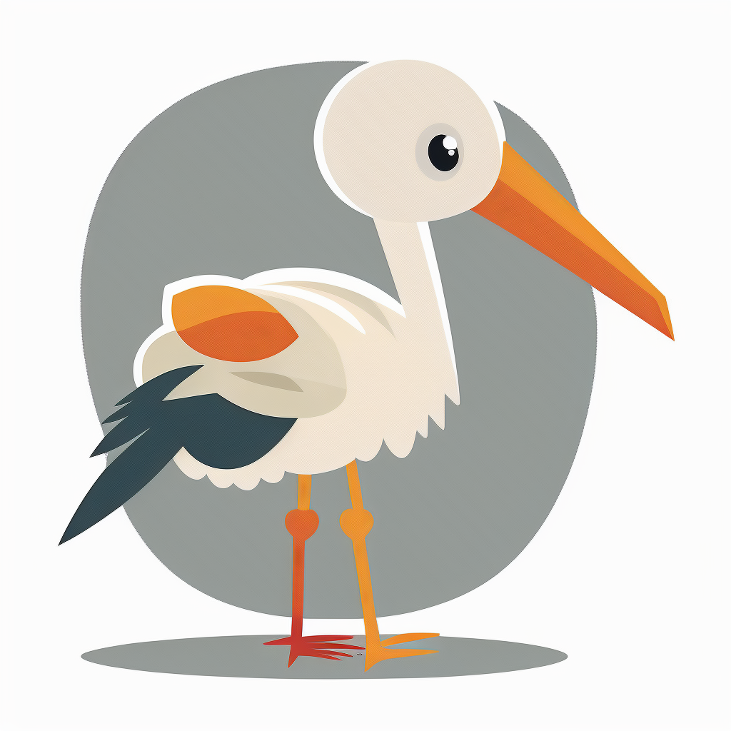 baby and stork clipart