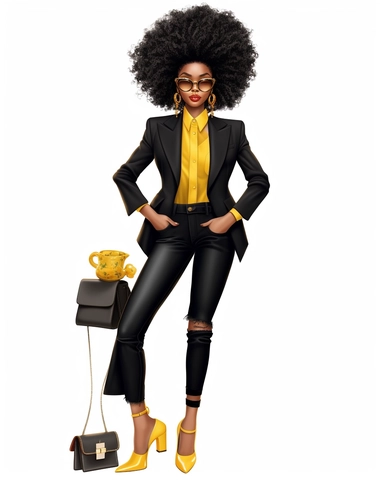 Black Girl Fashion Clipart, Black Girls Magic Clipart, Black Women Clipart, Black Girls PNG, Black Girl Sticker/Planner/Journal/Print Lady boss clipart, Boss Fashion clipart, Fashion Girl Clipart, Boss Girl clipart, Office and Fashion Illustration, Afro lady clipart high-quality clip art images