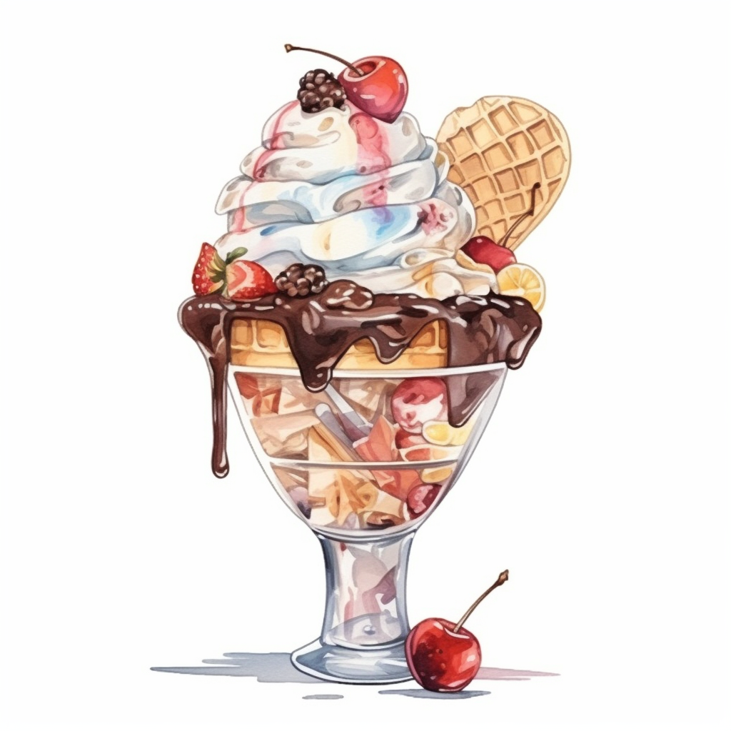 ice cream sundae clipart