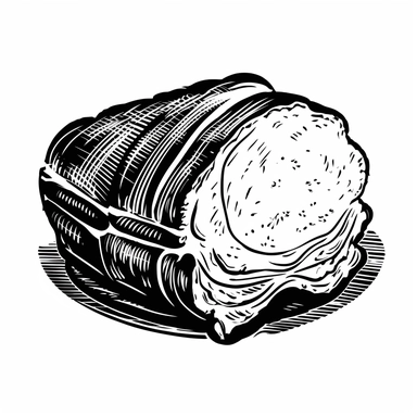 ham ,sticker, minimalism, black and white, clipart