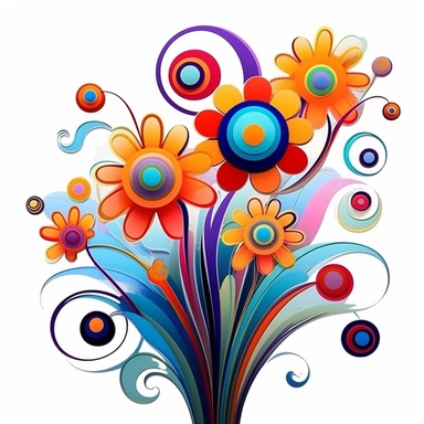abstract flowers clip art