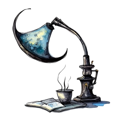 creepy magic desk lamp crescent moon clipart, detailed, white background, illustration painting, collaged constructions, digital art, watercolor, in the style of sculptural and geometric, forced perspective drawings, Geometric brushstrokes form an intriguingly abstract, in the style of dark fantasy, creepy frightening repulsive images, frightening, painterly figure, by Pablo Picasso, by Wassily Kandinsky, by Zdzisław Beksiński