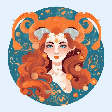 lady zodiac aries, vector, illustration style, scandinavian, flat, colorful, clipart, white background, 16k,