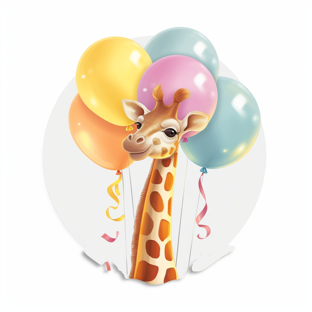 giraffe balloons cliparts