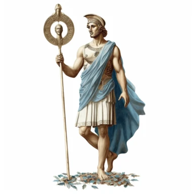 1 image of a greek mythological figure, vintage style, white background, clipart