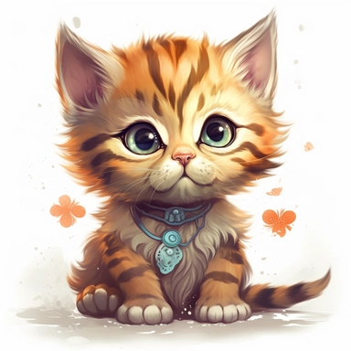 cute kitten clipart for the craft lovers, in the style of artgerm, petcore, colorful caricature, #screenshotsaturday, ultra realistic, decorative paintings, bob clampett , 4k white background
