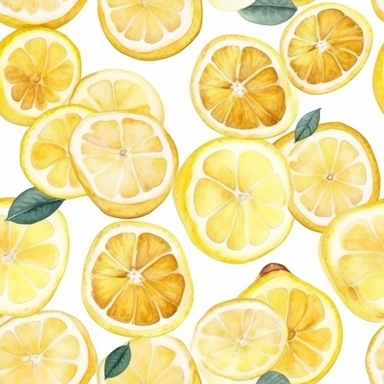 lemon and round lemon slices. watercolor cartoon style grunge clipart on white background.