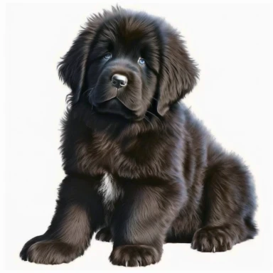 cute Newfoundland puppy clipart
