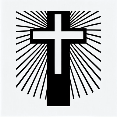 simple outline of a christian cross, clipart, svg cut file, flat 2d, black and white, minimalist