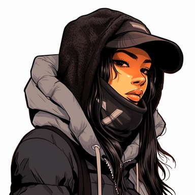 clipart, anime style urban black women balaclava ski masks aesthetic, rap aesthetics, rapcore, techwear streetwear luxury fashion