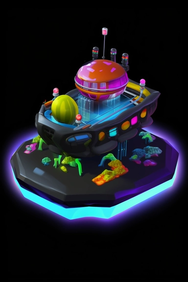 isometric game sprite, clipart, futuristic hovercraft concept, gaming asset, sci-fi, fun, creative, cartoon render, hyper-detailed, bright colors, black background, inspired by one random famous product designer, inspired by one random famous artist, inspired by one famous architect
