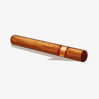 cigar, Clipart minimalism style, without shadows,Transparent and white background