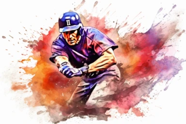 Watercolor, Design an action shot of a baseball player sliding into home plate clipart, hd, on a white background, spaced out