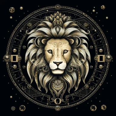 leo zodiac clipart, black background