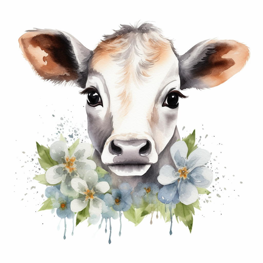 baby cow clipart