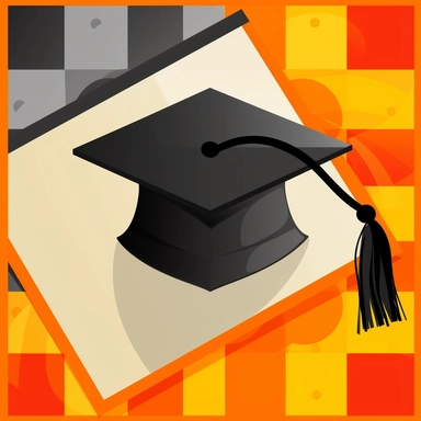 graduation clip art, cap and diploma tile