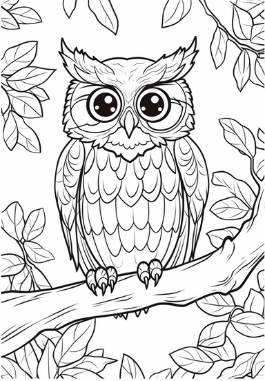 simple and easy coloring page design, coloring page for kids, owl cartoon character silhouette illustration cliparts image, high resolution, #screenshotsaturday, whimsical children's book illustrator, Ephraim Moses Lilien