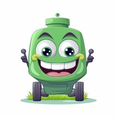 happy cute Lawn Mower face, cartoon, clipart, mascot, isolated on white background