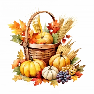 illustration watercolor hello fall clipart, in the style of nostalgic rural life depictions, wood, high resolution, album, folio and fan formats, elaborate fruit arrangements, prairiecore, light white and amber