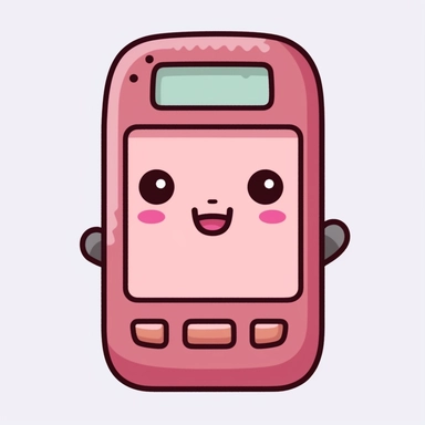 simple adorable kawaii cell phone clipart