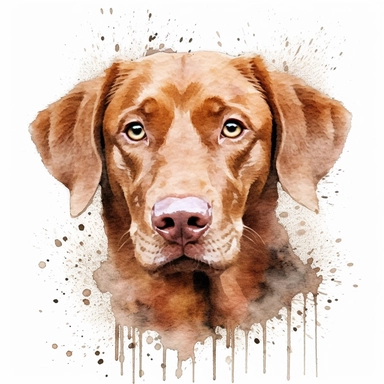 Chesapeake Bay Retriever dog, water color style, clipart, white background
