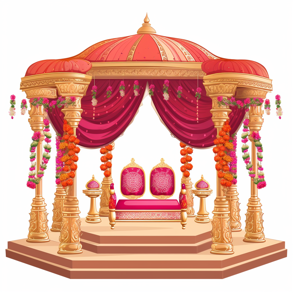 indian wedding, stage, decoration, clipart - Clip Art Library