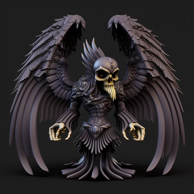 3D Cartoon in the form of evil angel wizard many wings and halos clipart mascot , with a transparent background, 128K super mega pixel, insane detail, hyper-detailed, with huge details, UHD, 8K