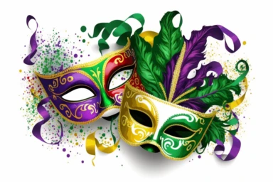 mardi gras illustration, clip art white background