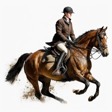 horse rider, clipart, realistic, very detailed, high resolution, white background