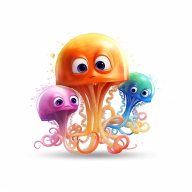 disney pixar jellyfishs, clipart white background