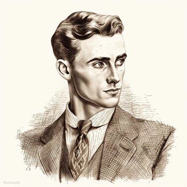 Vintage etching print clipart, HD on white background, black and white illustration, Handsome guy wearing high fashion , clean-shaven face, shaded by lines and dots , professional art, most beautiful artwork in the world, simple details