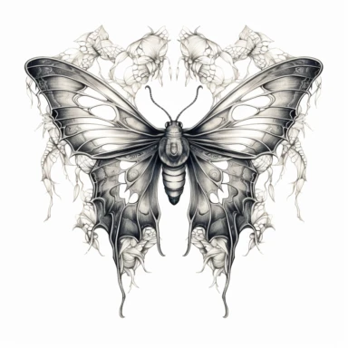 a luna moth, gothic style, sketch, clipart, standalone