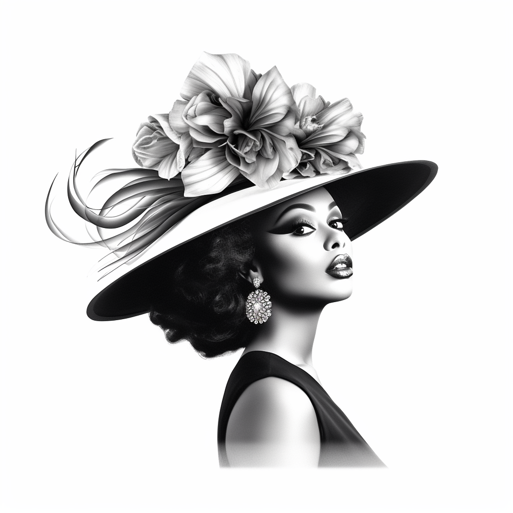 black white flower clipart