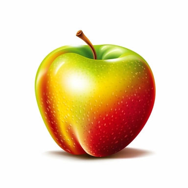 clipart, red green and yellow apple, white background