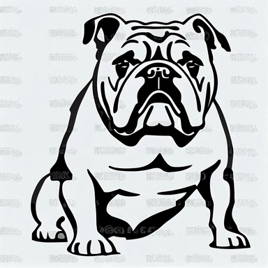 bulldog SVG, PNG, EPS. Cricut. svg clipart. Silhouette svg cut file, full shot, centered, white background. blank background