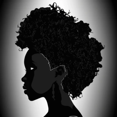 Black Woman silhouette, Afro female, hairstyle, cartoon, vector, sharp focus, super detailed, illustration, 16:9, v4, q2, 16k, High quality, clipart