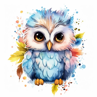 a cute watercolor owl clipart