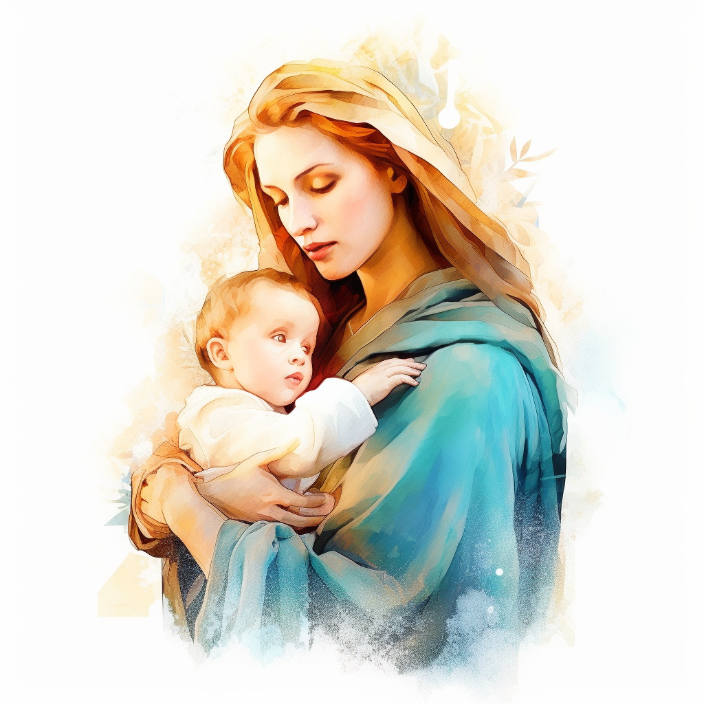 mary and baby jesus clipart