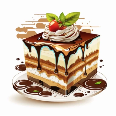 clipart Tiramisu Italian food, white background