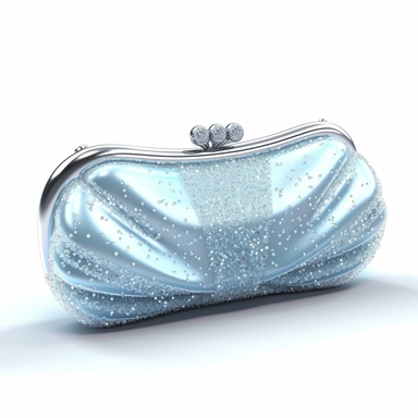 a beautiful prom clutch bag sparkle and glitter in pastel blue white background Clipart