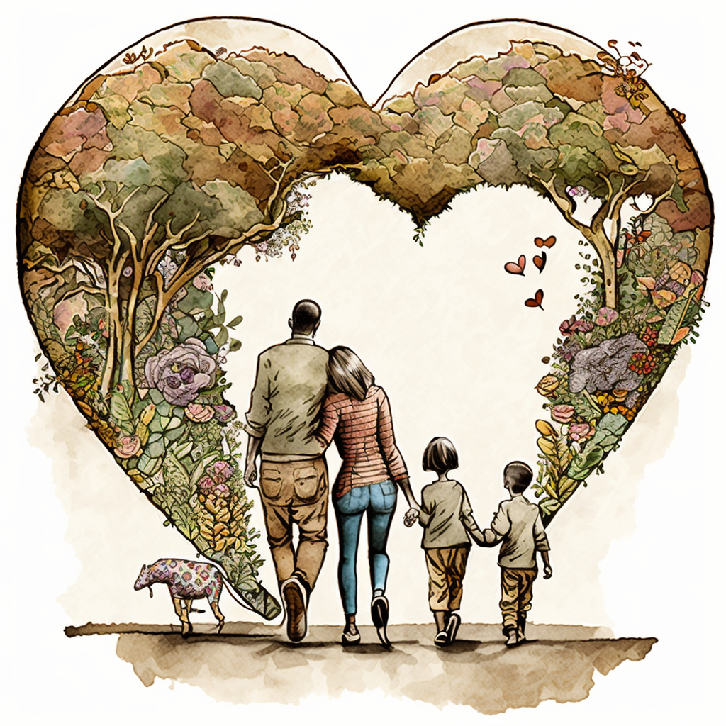 family cliparts heart