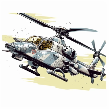AH-1W Super Cobra strike helicopter clipart