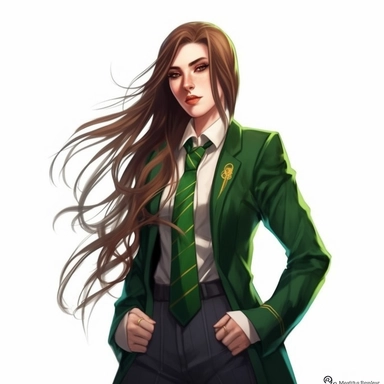 a green wizard academy clipart girl with long hair wearing a green jacket and tie on a white background, a character portrait by Charlie Bowater, deviantart contest winner, computer art, anime aesthetic, official art, 2d game art, gopro view