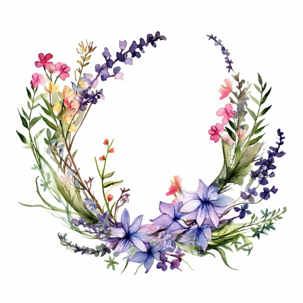 botanical wreath cliparts