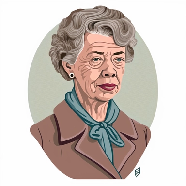 a realistic clipart style representation of Eleanor Roosevelt