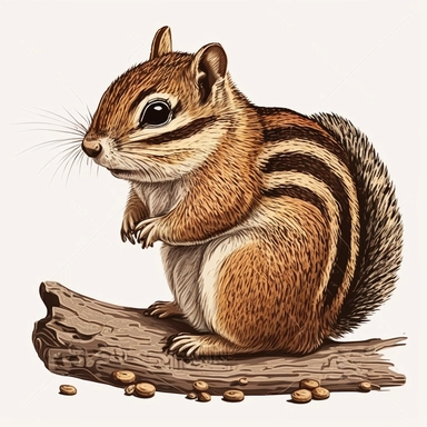 Wood Animals, Clipart, cute sweet baby little chipmunk animals Illustrations vintage